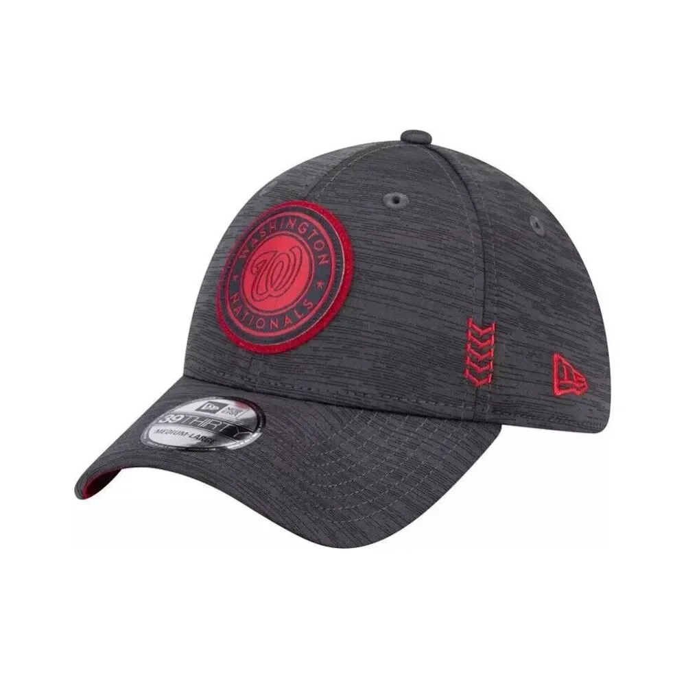 New Era Washington Nationals Clubhouse Gray Red 39Thirty Stretch Fit Hat Cap NEW